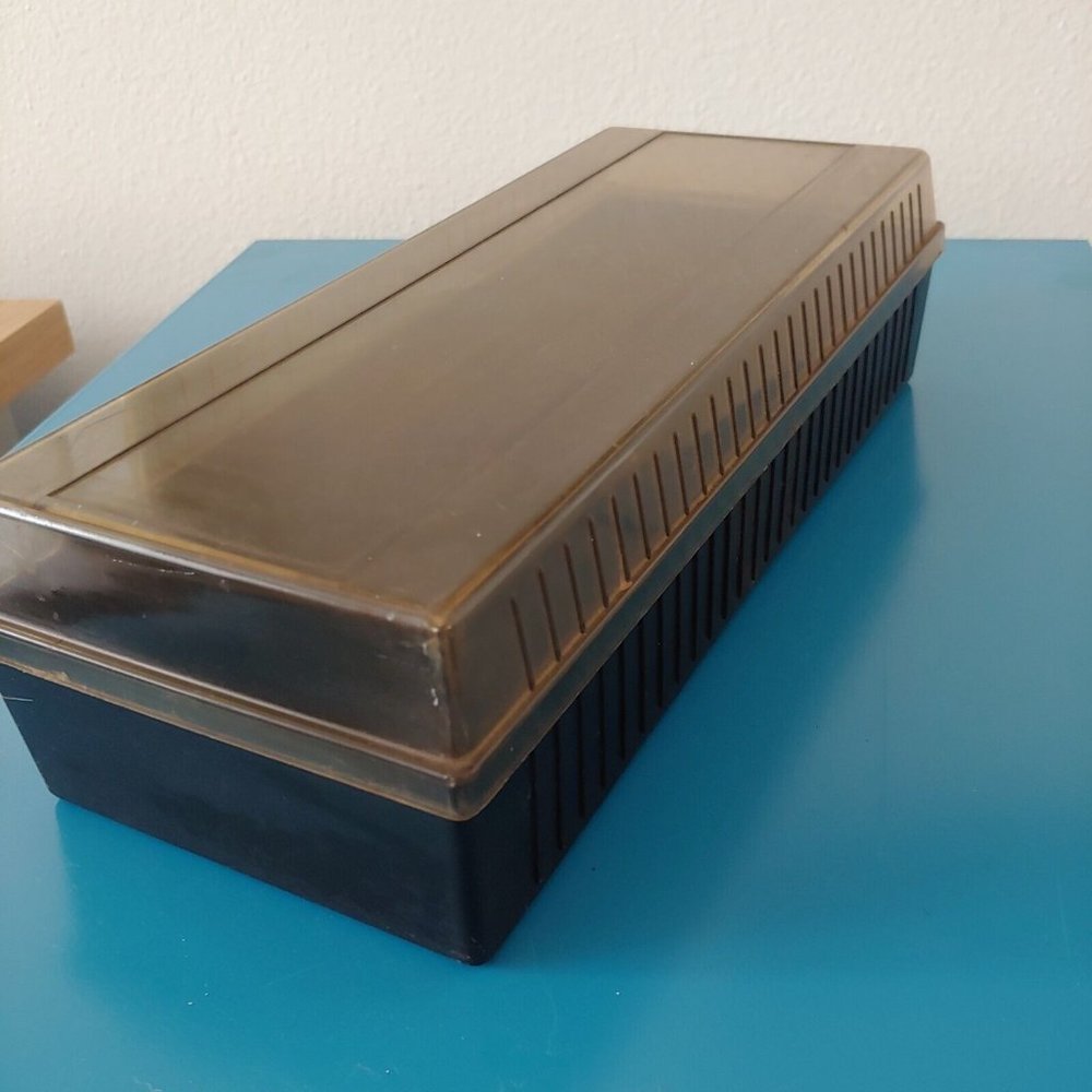 Vintage Plasti-plex Plastic 15 Cassette Tape Case Holder Storage Container - Picture 2 of 3